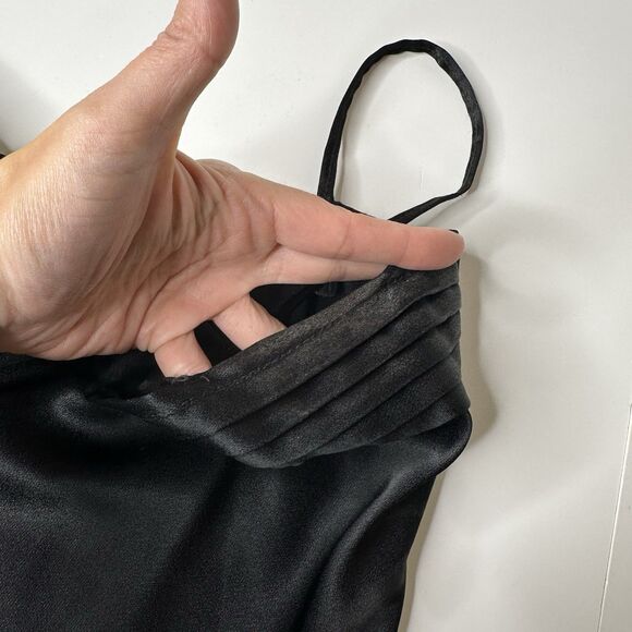 Vtg Fritzi Cami Tank Top Womens Sz M Black Spaghetti Strap Basic Layering READ - Picture 9 of 10